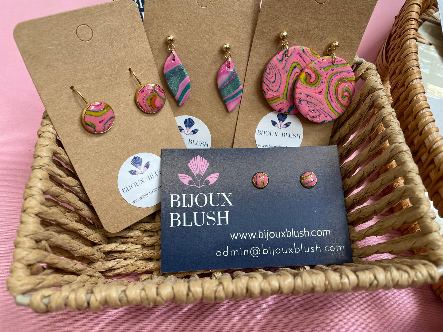 Large Bezel Stud Earrings – 18K Gold Plated