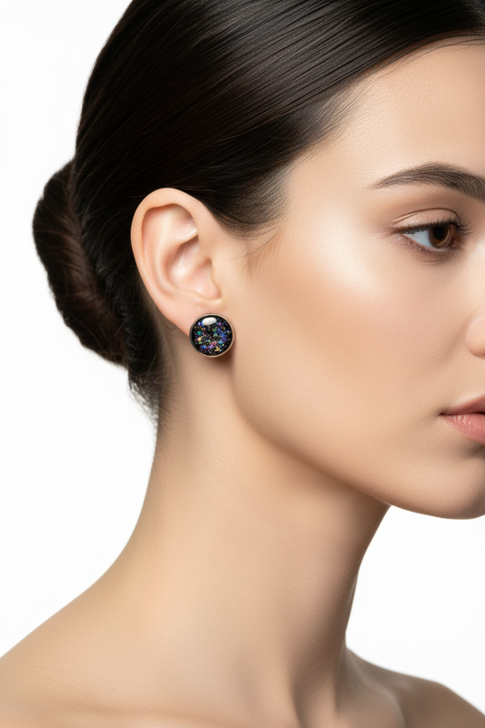 Large Bezel Stud Earrings – 18K Gold Plated (Copy)