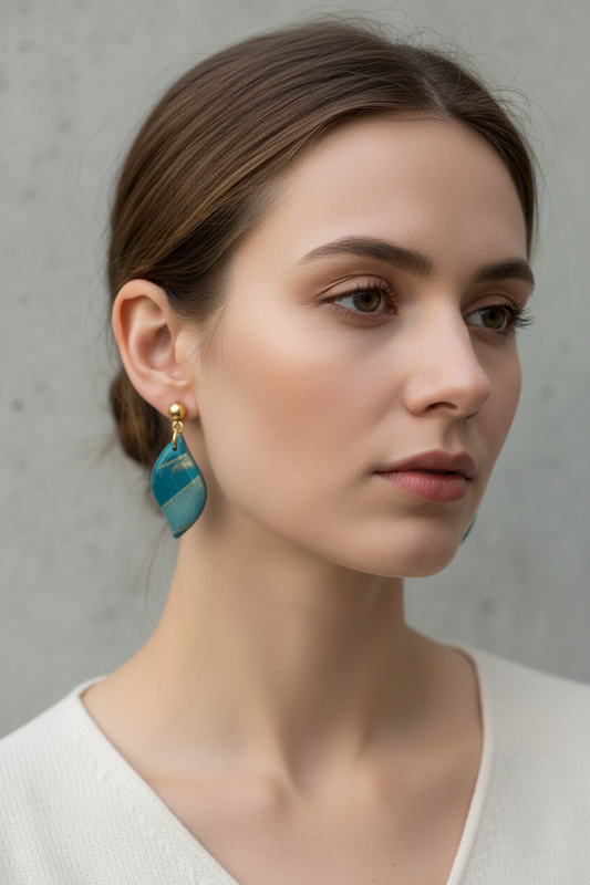 Beach Earrings in Teal