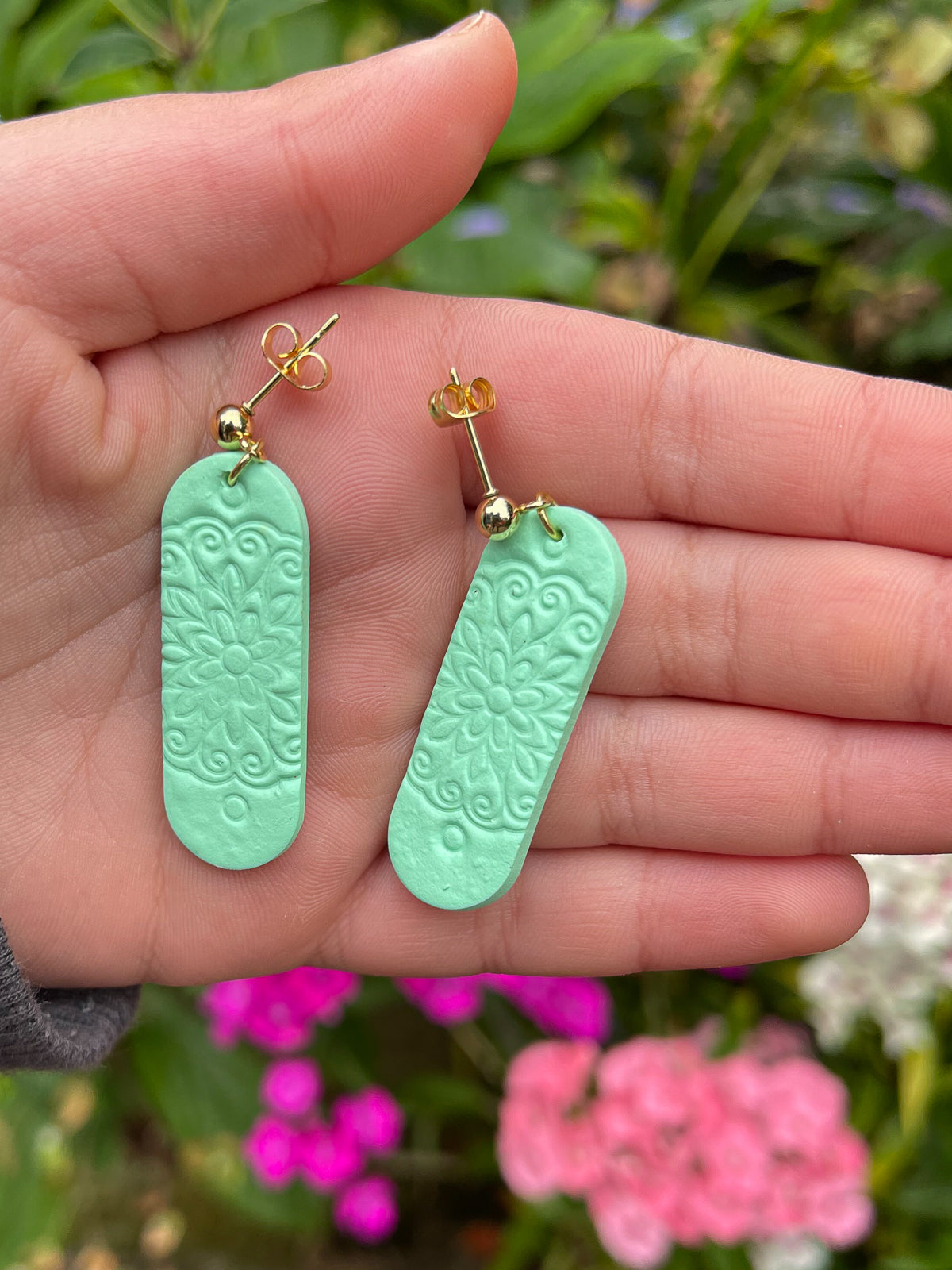 Dangle Imprint Ice cream earrings