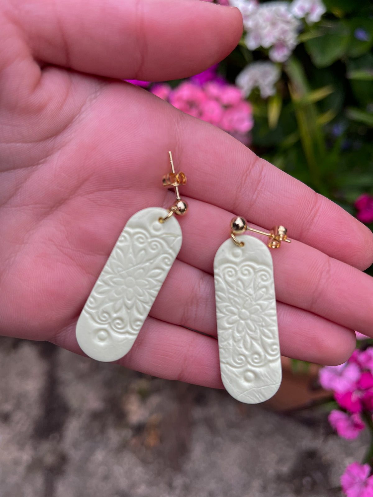 Dangle Imprint Ice cream earrings