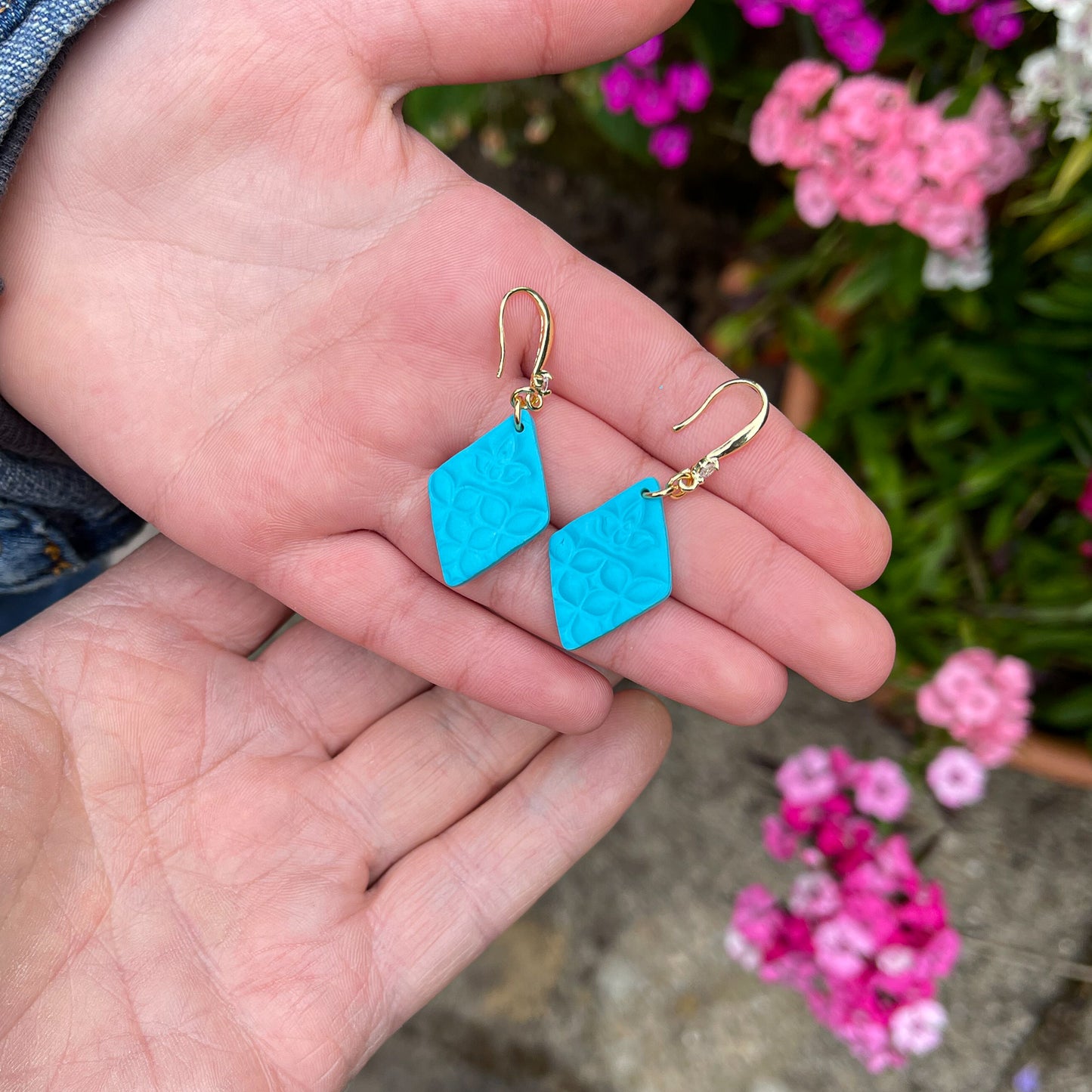 Diamond Dangle Imprint Ice cream earrings